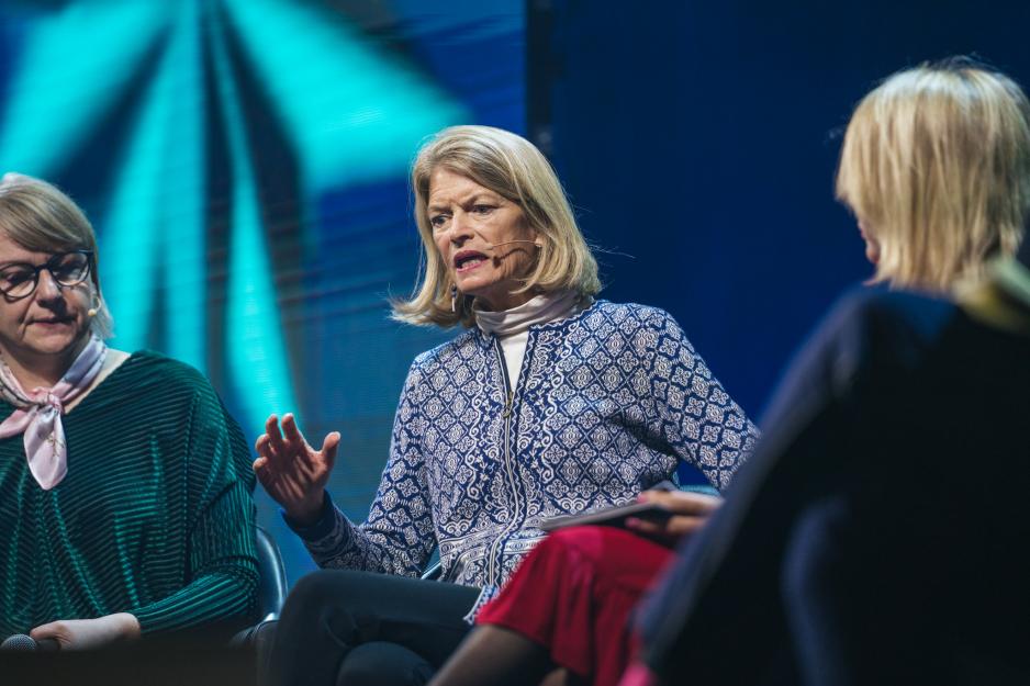 US Senator for Alaska, Lisa Murkowski, took part in a debate during the Arctic Frontiers 2023 conference in Tromsø, Northern Norway. (Photo: David Jensen / Arctic Frontiers) Lisa Murkowski